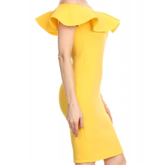 LAST 1! 💕 Yellow Body Contrast Dress - Picture 4 of 5